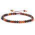 Bracelet Shamballa multi cornaline et quartz fumé (boules 3-4mm)