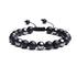 Bracelet Shamballa hématite et onyx dépoli (boules 8mm)