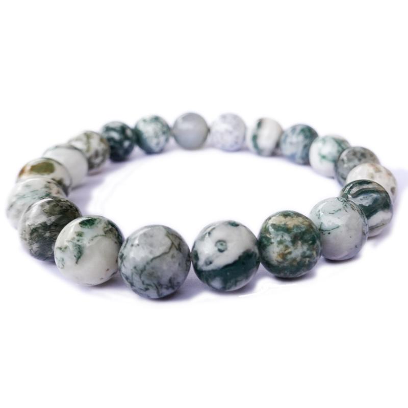 Bracelet agate arbre Inde AB (boules 10mm)