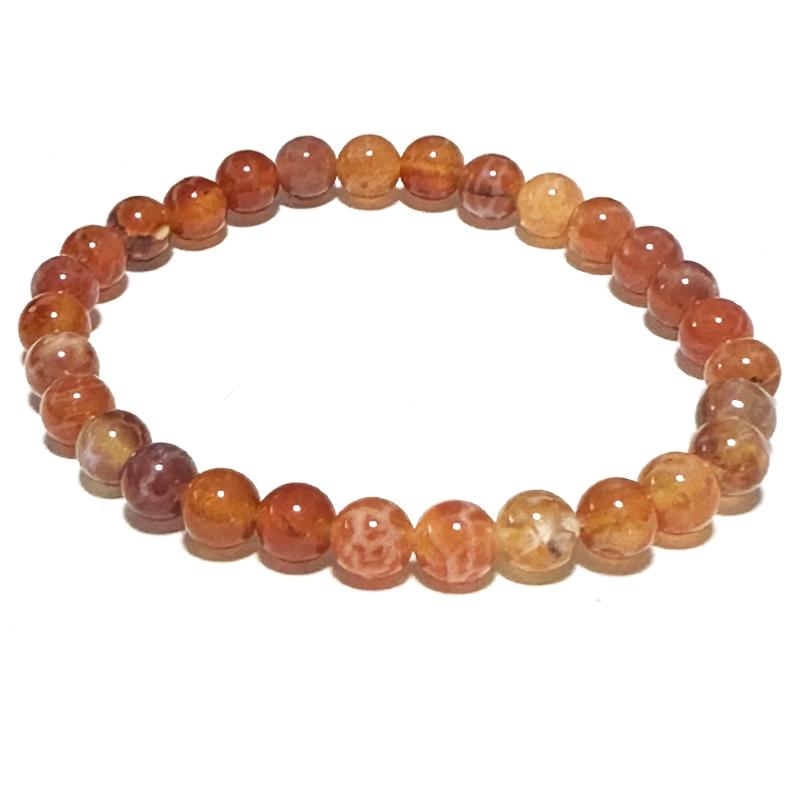 Bracelet agate de feu Brésil A (boules 5-6mm)