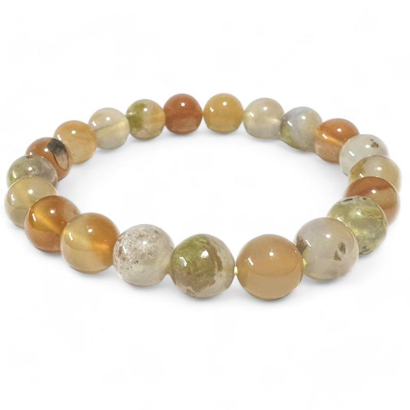 Bracelet agate de feu Mexique A+ (boules 8,5-9,5mm)