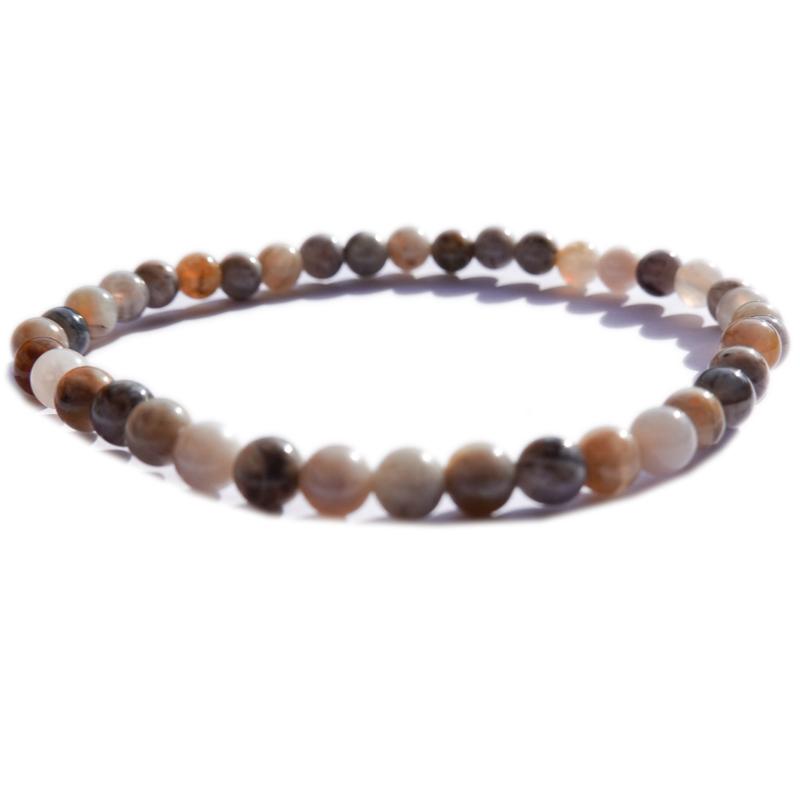 Bracelet agate feuille de Bambou A (boules 3-4mm)