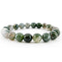 Bracelet agate mousse Brésil AB (boules 10mm)