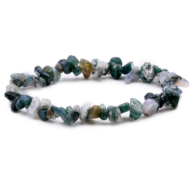 Bracelet agate mousse Brésil AB (perles baroques)