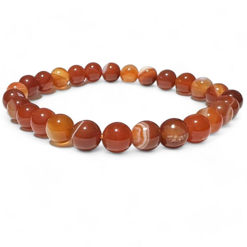 Bracelet agate rubanée Brésil A (boules 7-8mm) - Taille L