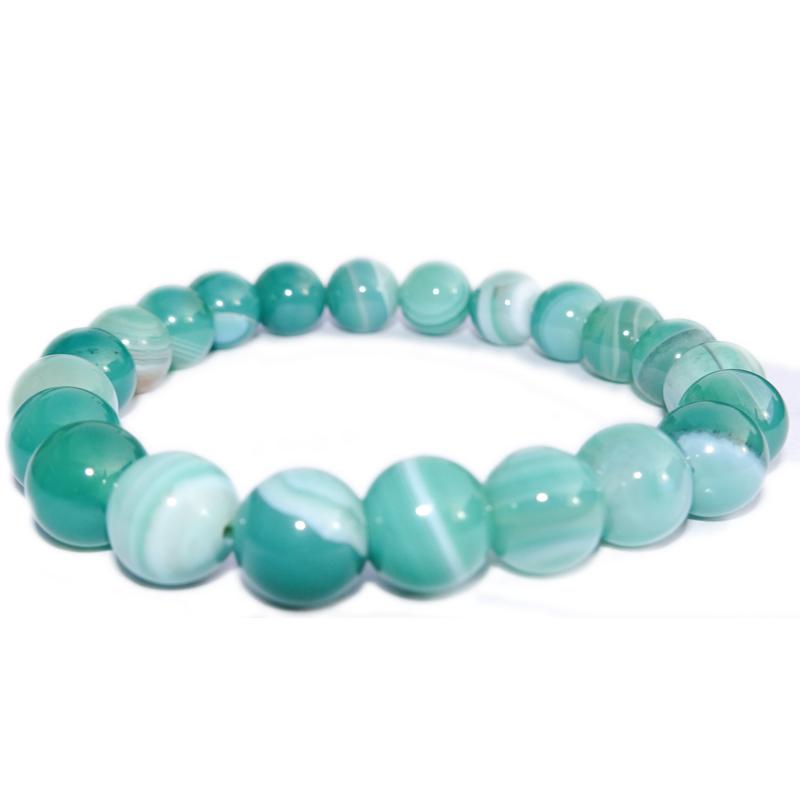 Bracelet agate teintée verte Brésil A (boules 7-8mm)