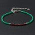 Bracelet agate verte grenat perles facettées argent 925