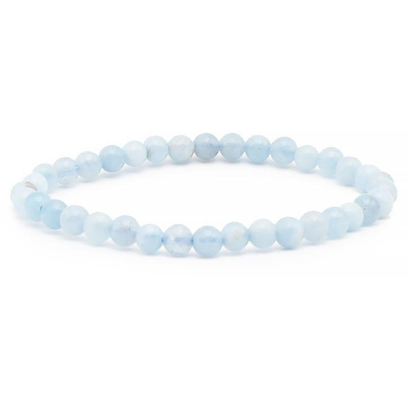 Bracelet aigue marine Brésil AA (boules de 4,5-5,5mm)