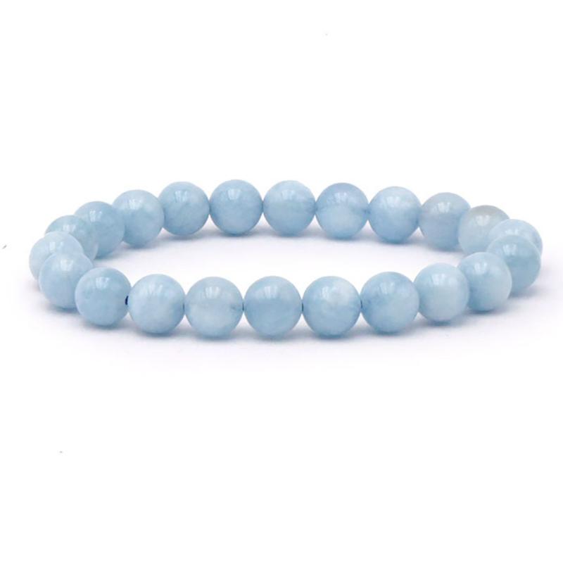 Bracelet aigue marine Brésil A (boules de 8,5-9,5mm)