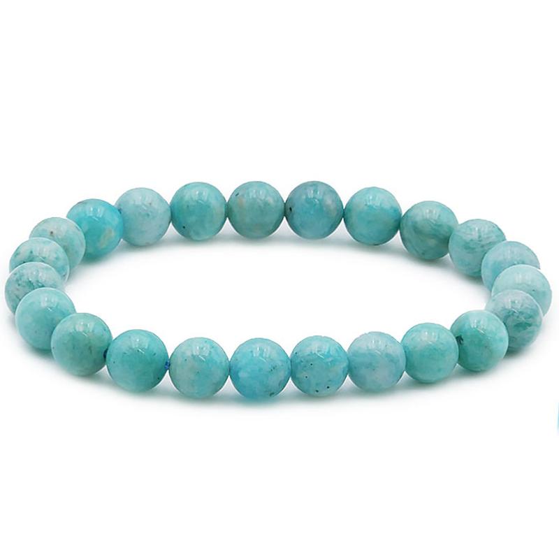 Bracelet amazonite Pérou AA (boules 7-8mm)