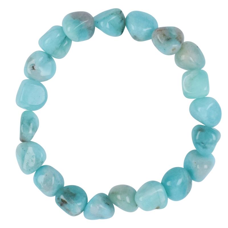 Bracelet amazonite Pérou A (pierres roulées 10-12mm)