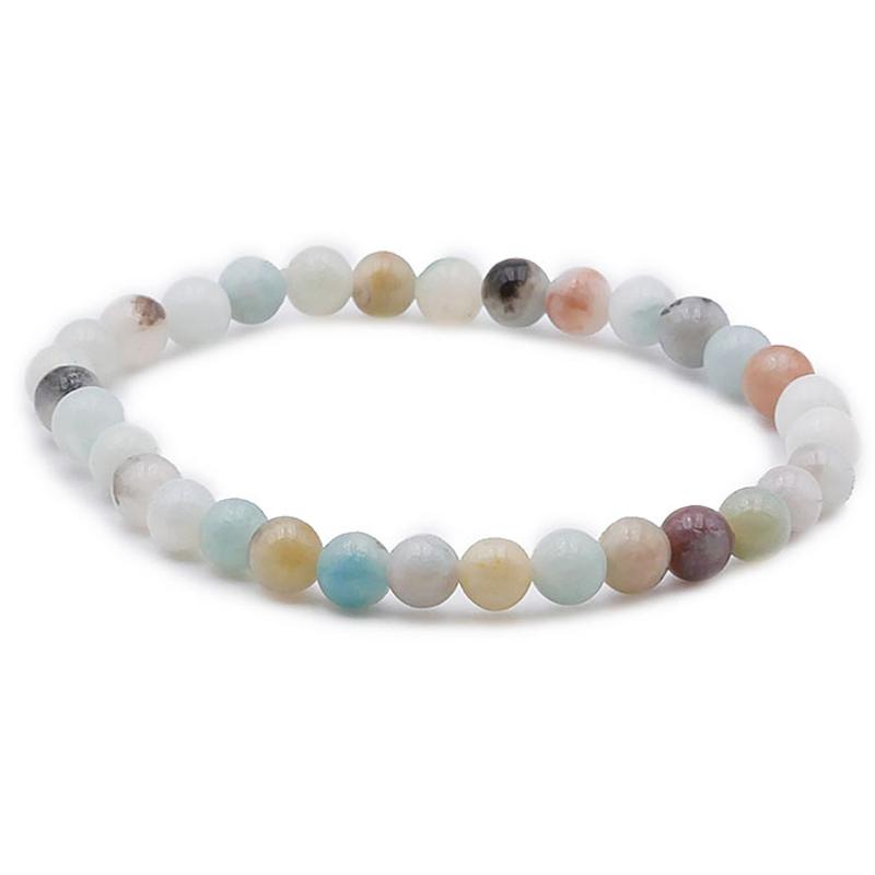 Bracelet amazonite multicolore Brésil B (boules 5-6mm)