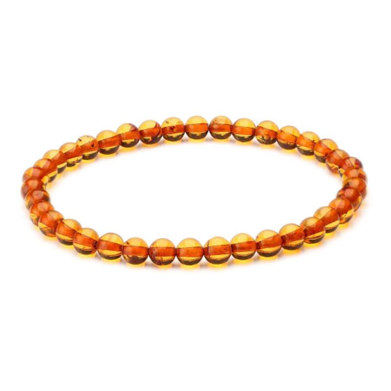 Bracelet ambre cognac AA+ perles 5-6mm