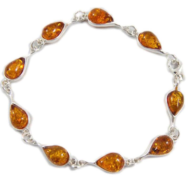 Bracelet Ambre cognac et argent 925