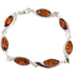 Bracelet ambre cognac marquise argent 925