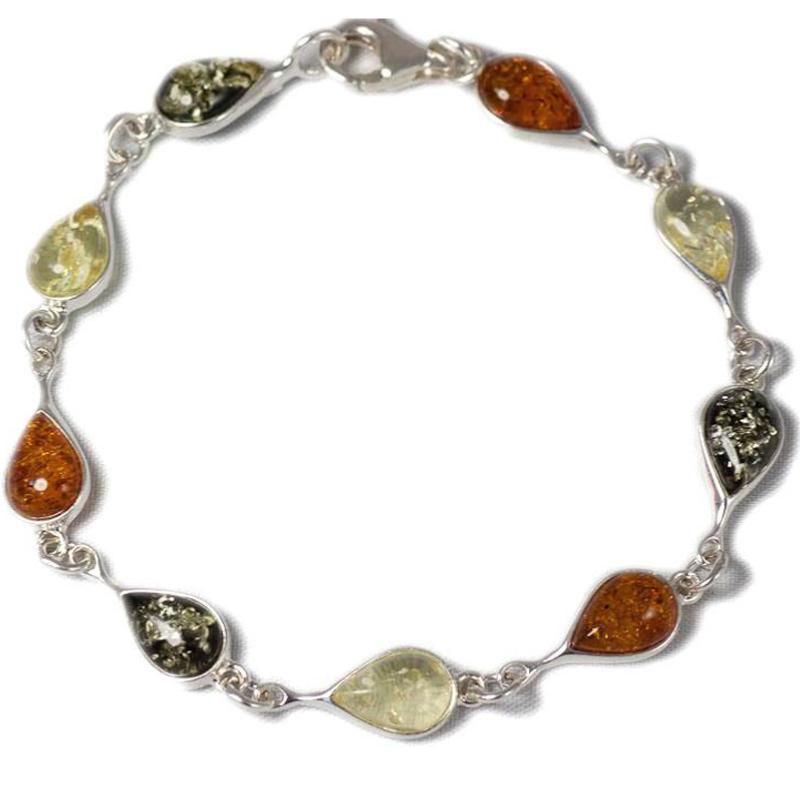 Bracelet Ambre multicolor et argent 925