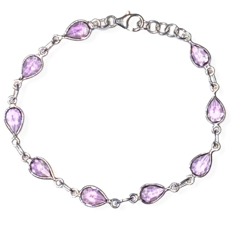 Bracelet améthyste Brésil AA argent 925