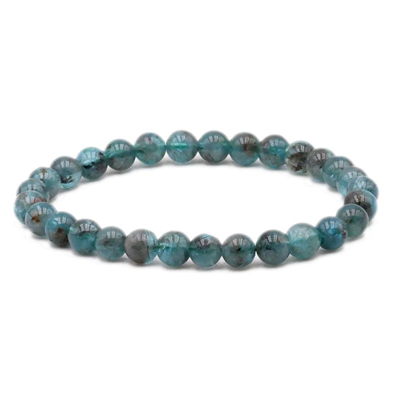 Bracelet apatite bleue Madagascar AA (boules 6-7mm)