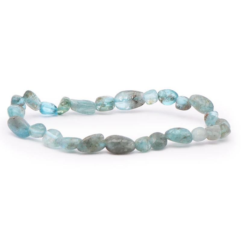 Bracelet apatite bleue Madagascar AA+ (grains 5-7mm)