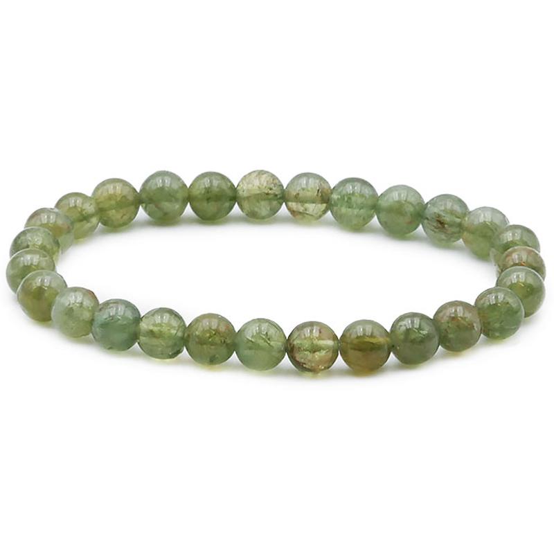 Bracelet apatite verte Madagascar A (boules 6-7mm)