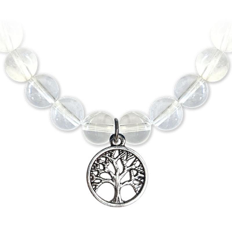 Bracelet arbre de vie cristal de roche A (boules 7-8mm)