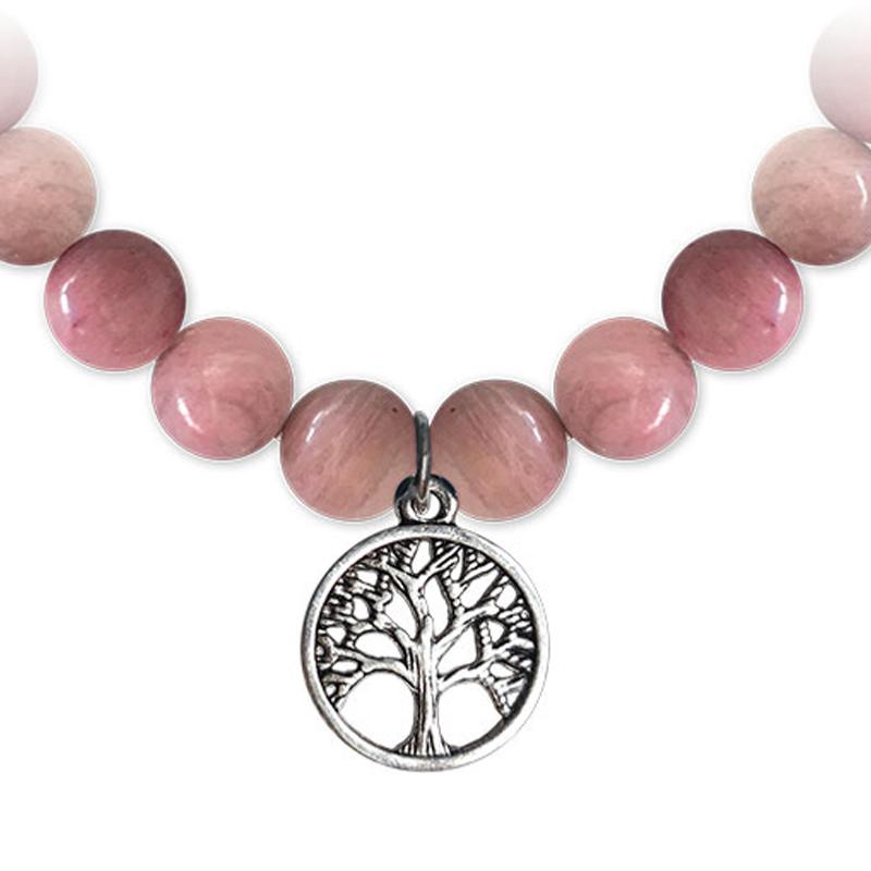 Bracelet arbre de vie rhodonite Australie A (boules 7-8mm)