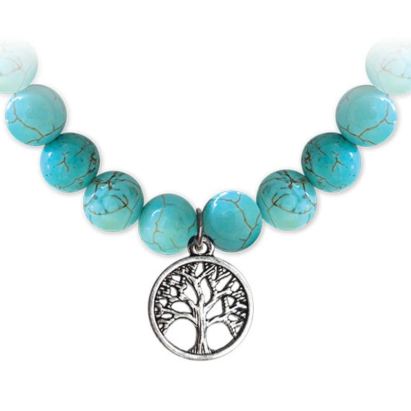 Bracelet arbre de vie turquenite A (boules 7-8mm)