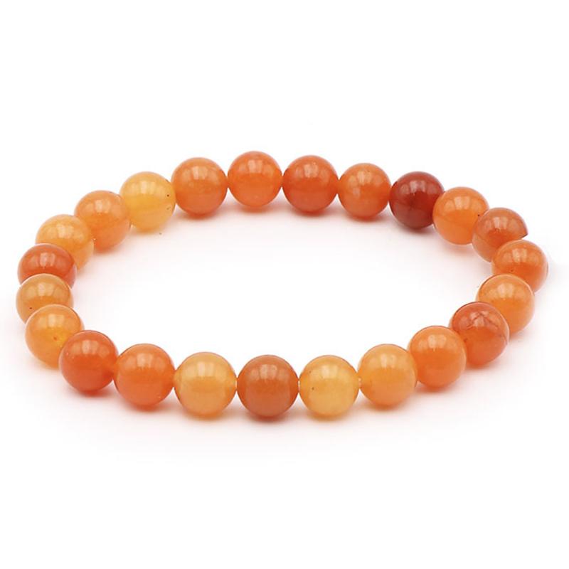 Bracelet aventurine orange Brésil A+ (boules 7-8mm)