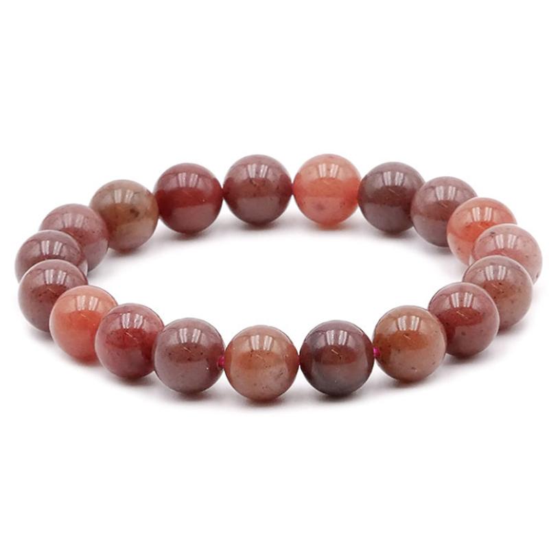 Bracelet aventurine rouge Brésil AB (boules 10mm)