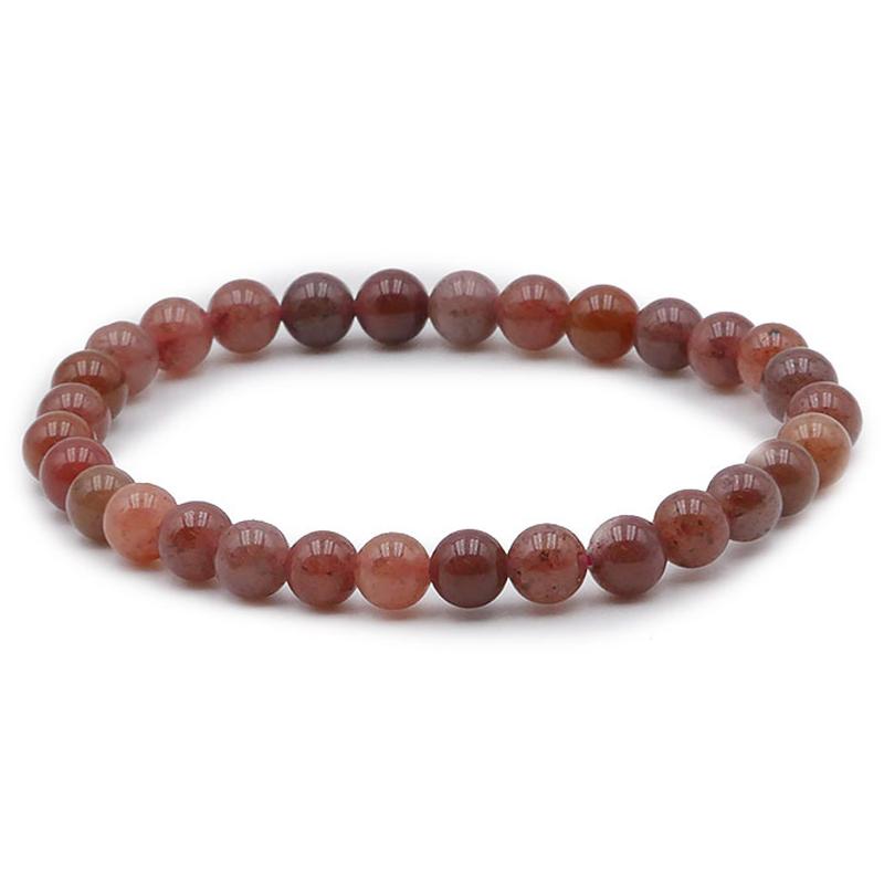 Bracelet aventurine rouge Brésil AB (boules 5-6mm)