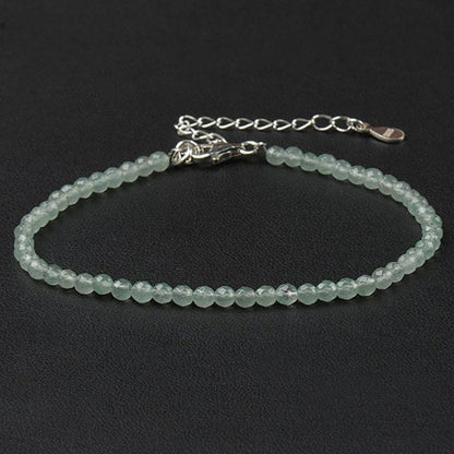 Bracelet aventurine verte perles facettées argent 925