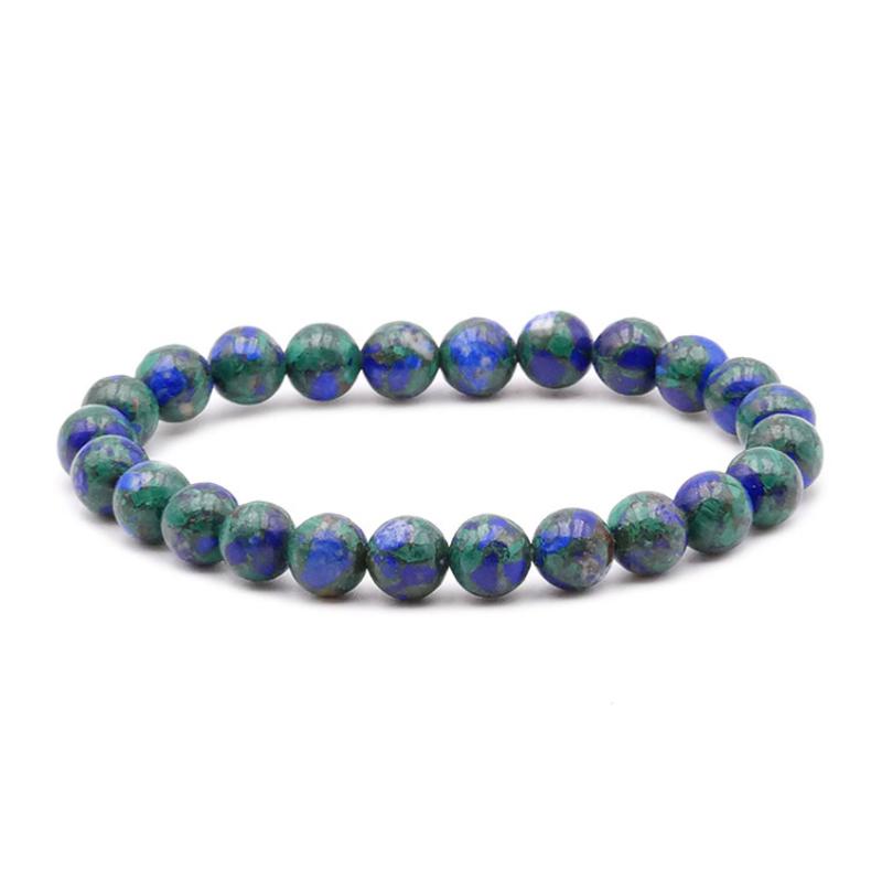 Bracelet azurite-malachite stabilisée Chine A (boules 7-8mm)