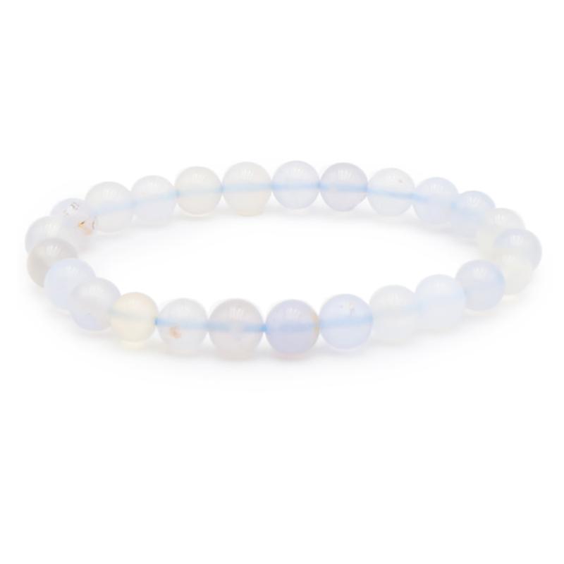 Bracelet taille enfants calcédoine bleue A (boules 5-6mm)