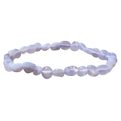 Bracelet calcédoine bleue Namibie A (grains 5-7mm)