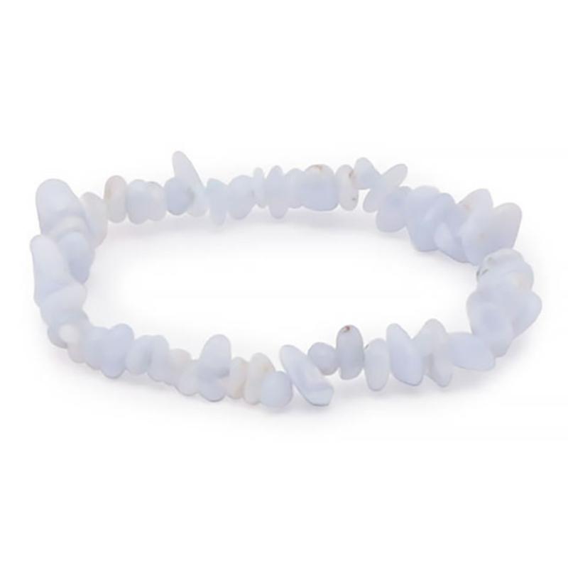 Bracelet calcédoine bleue Namibie AA (perles baroques)