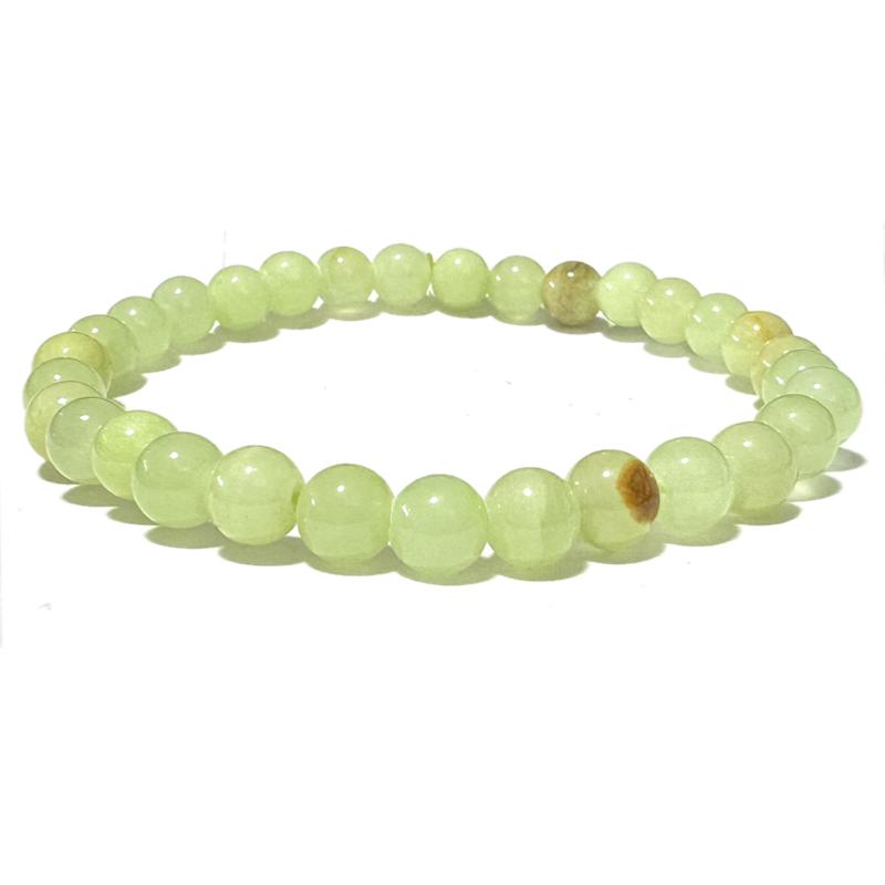 Bracelet calcite verte Mexique A (boules 5-6mm)