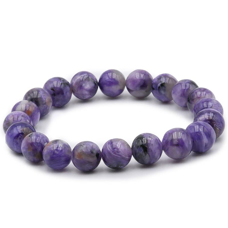 Bracelet charoite Russie AA (boules 10-11mm)