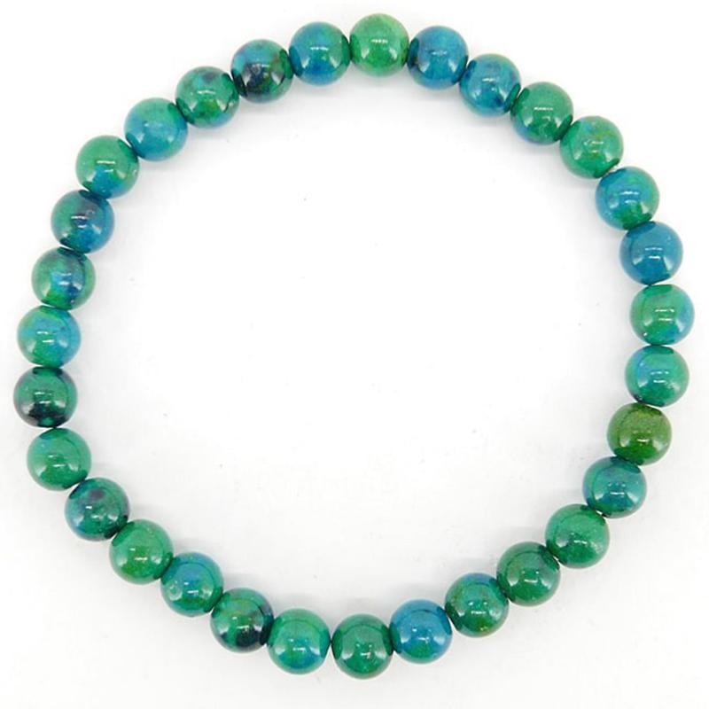 Bracelet chrysocolle chauffé et stabilsé Mexique A (boules 5-6mm)