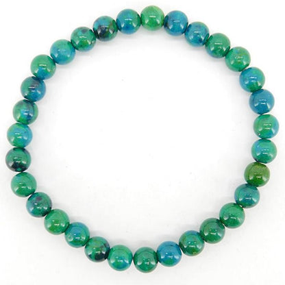 Bracelet chrysocolle chauffé et stabilsé Mexique A (boules 5-6mm)