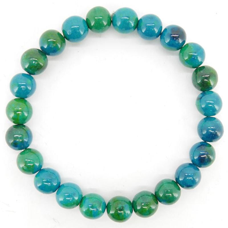 Bracelet chrysocolle Mexique A (boules 10mm)