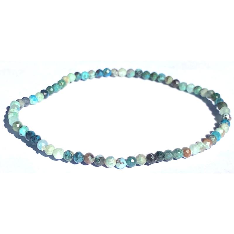 Bracelet chrysocolle Pérou A (perles facettées 2-3mm)