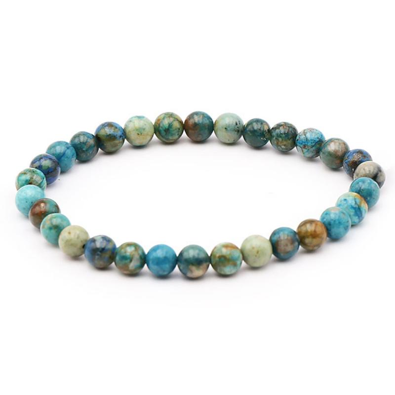 Bracelet chrysocolle Shattuckite Afrique du sud A+ (boules 5-6mm)