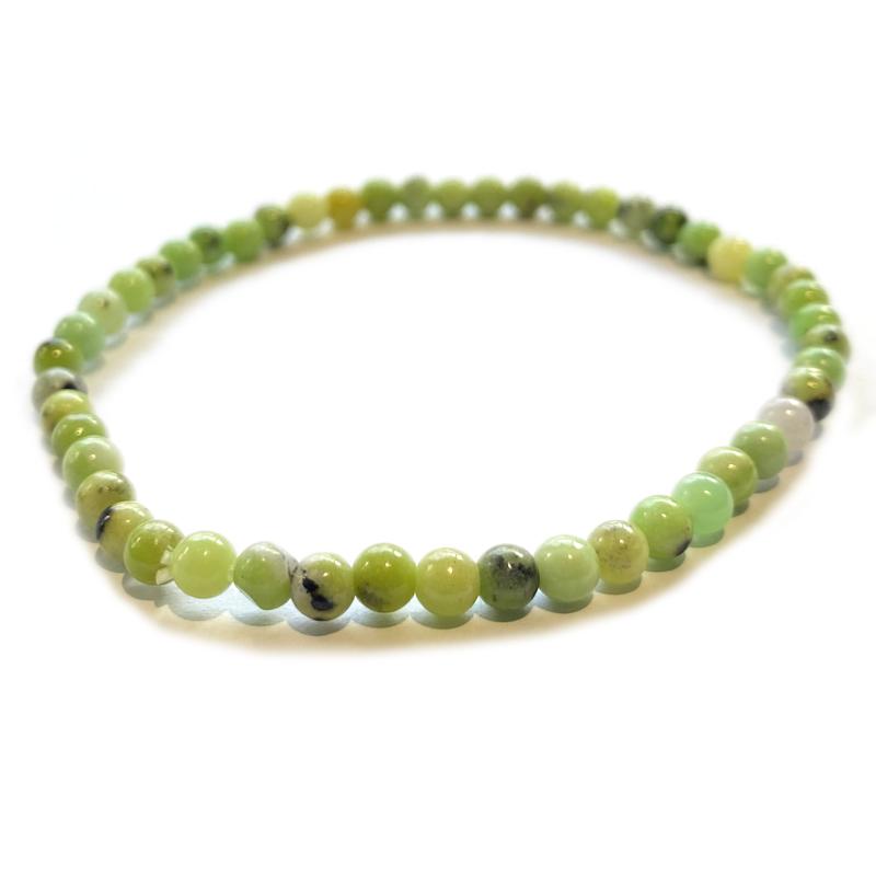 Bracelet Chrysoprase citron Brésil AB (boules 3-4mm)