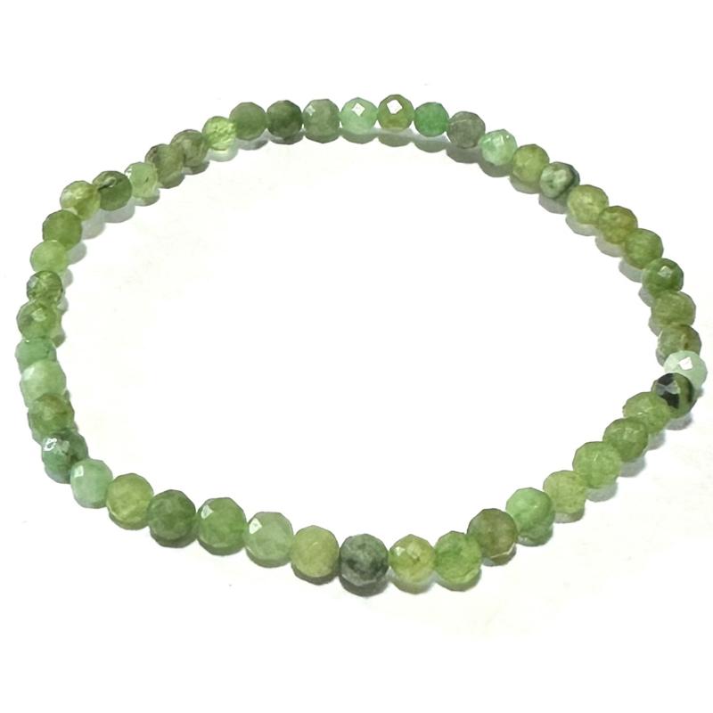 Bracelet Chrysoprase Brésil A (perles facettées 3-4mm)