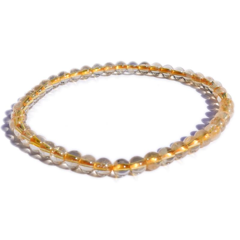 Bracelet citrine naturelle Brésil AA (boules 3-4mm)