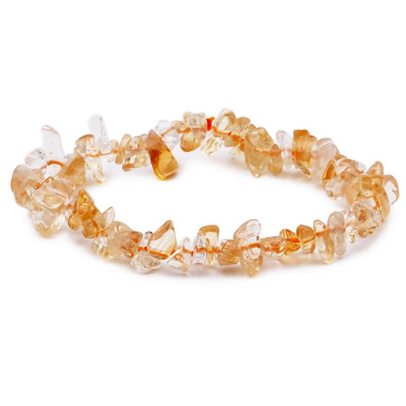 Bracelet citrine chauffée Brésil A (perles baroques)