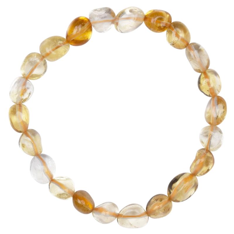 Bracelet citrine chauffée Brésil  A pierres roulées 10-12mm