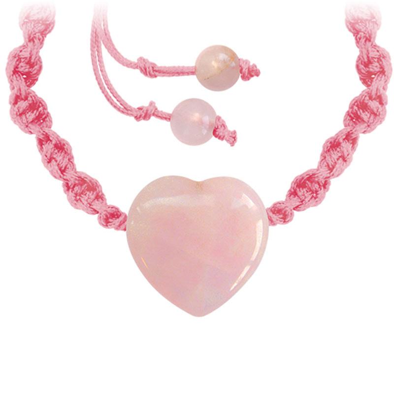 Bracelet coeur quartz rose