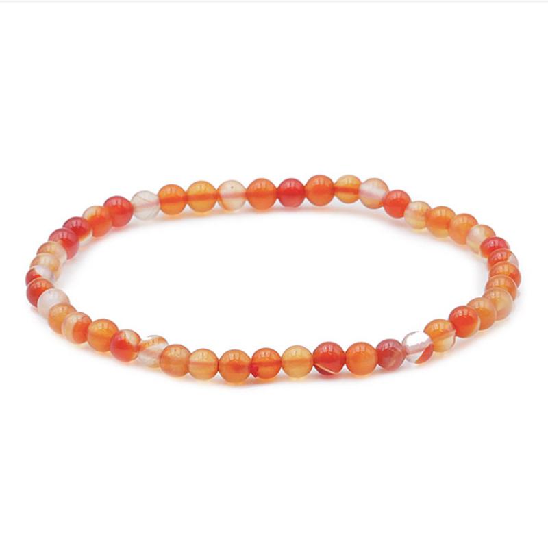 Bracelet cornaline naturelle Brésil A (boules de 3-4mm)