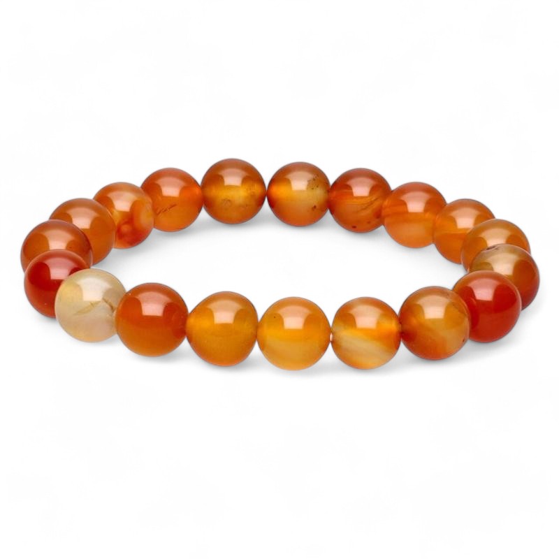 Bracelet cornaline naturelle Brésil A (boules 10mm)